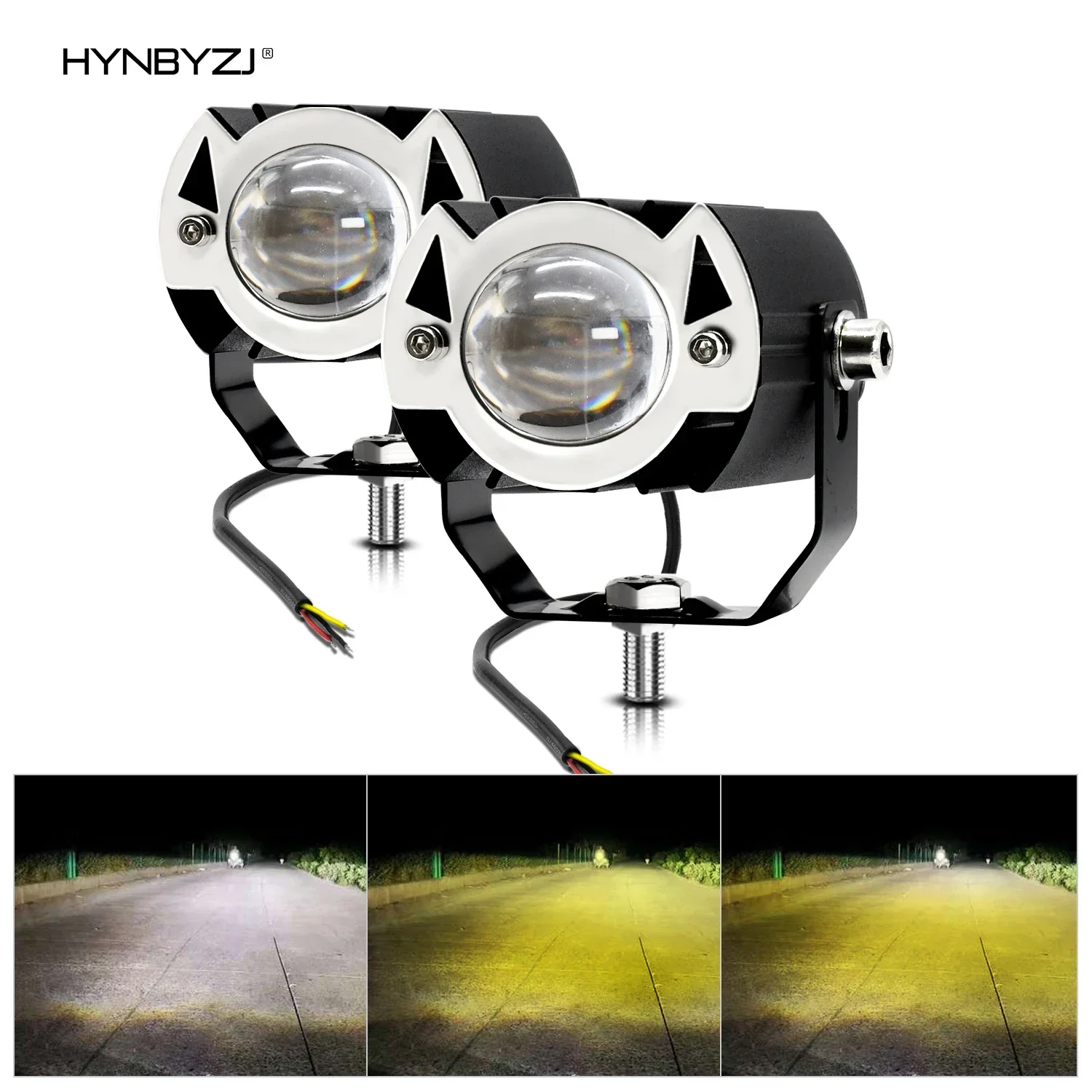 

HYNBYZJ Additional Motorcycle headlight 12V 24V Working Spot Fog Lamps Super Brighter 60W high beam For Lighthouse before LED