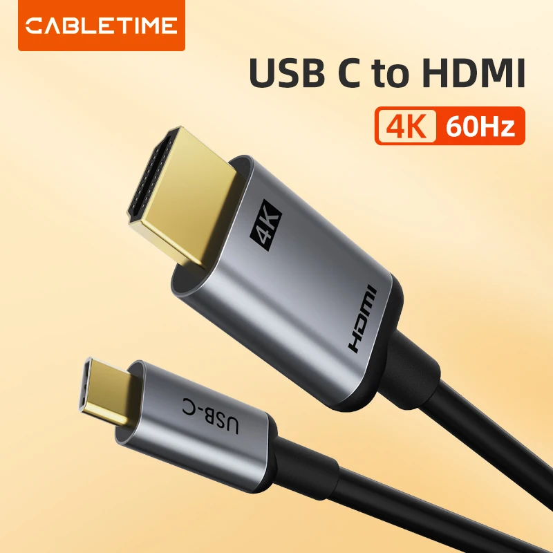 CABLETIME USB C to HDMI Cable 4k hdmi cable 4K 60Hz Type C HDMI Thunderbolt 3 for Samsung Huawei mate 20 Book pro USB-C HDM C029