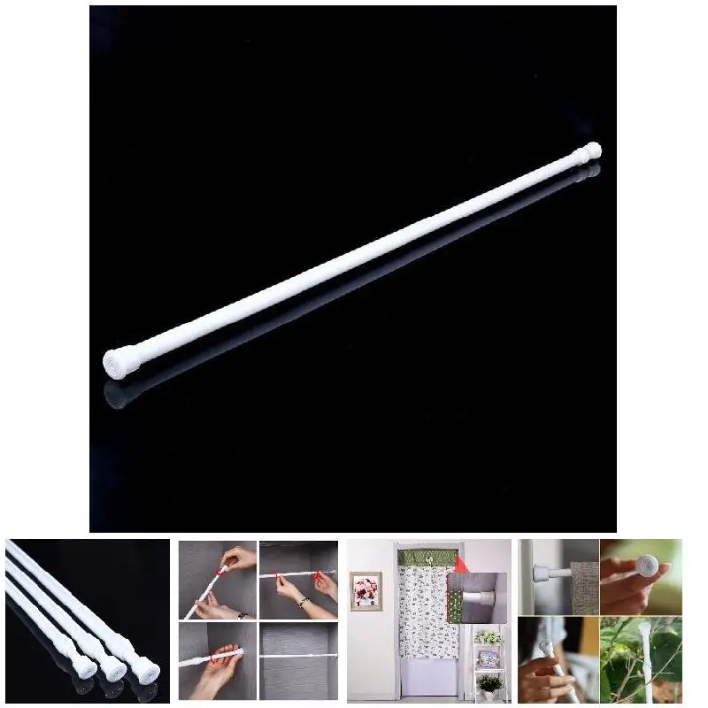 HOT Adjustable Curtain Rod Metal Spring Loaded Bathroom Bar Shower Extendable Telescopic Poles Rail Hanger Rods