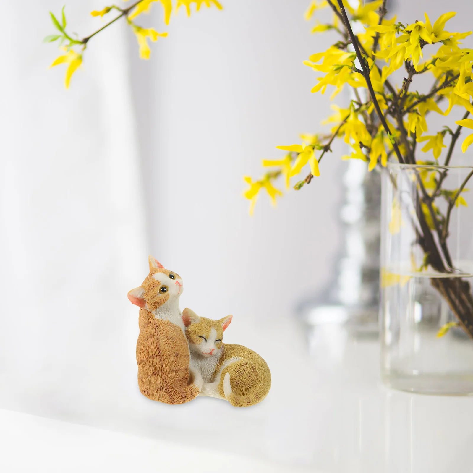 

Реалистичная фигурка сказочного сада кошки, домашняя статуя, поделки, внутренний декор, мультяшная скульптура для рабочего стола