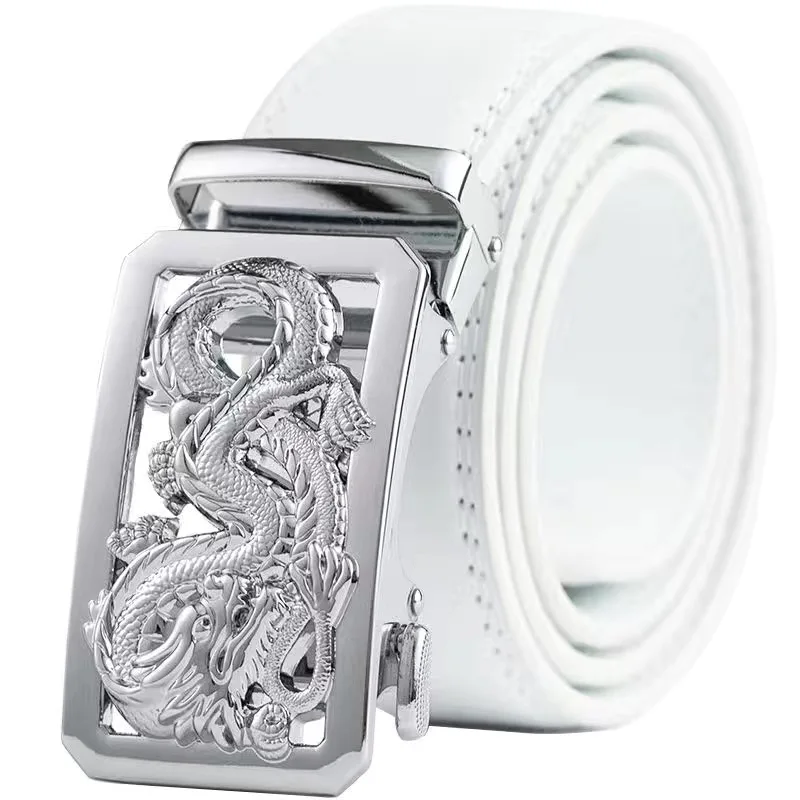 Мужской ремень со знаками Зодиака красный прочный кожаный 2024-110 см в европейском