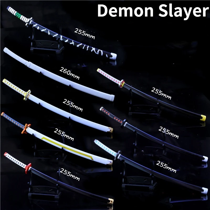 

Demon Slayer Swords 25cm Real Katana Anime Cosplay Metal Simulation Weapon Props Kimetsu No Yaiba Manga Toys Home Decoration