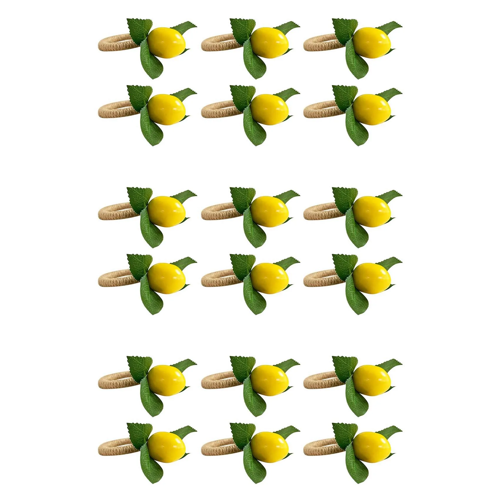 

18Pcs Simulation Lemon Plant Napkin Ring Fruit Meal Buckle Hotel Model Room Napkin Ring Napkin Buckle Party Supplies