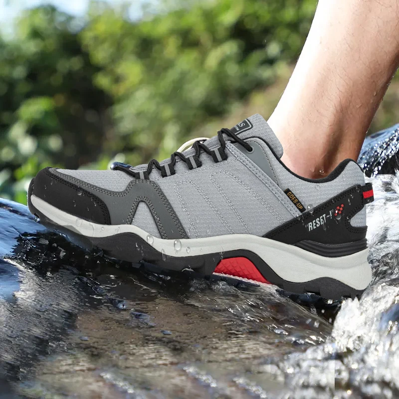 Baasploa 2022 New Men's Hiking Shoes Non-slip Outdoor Travel Shoes Fashion Leather Comfortable Wear-resistant Climbing Shoes