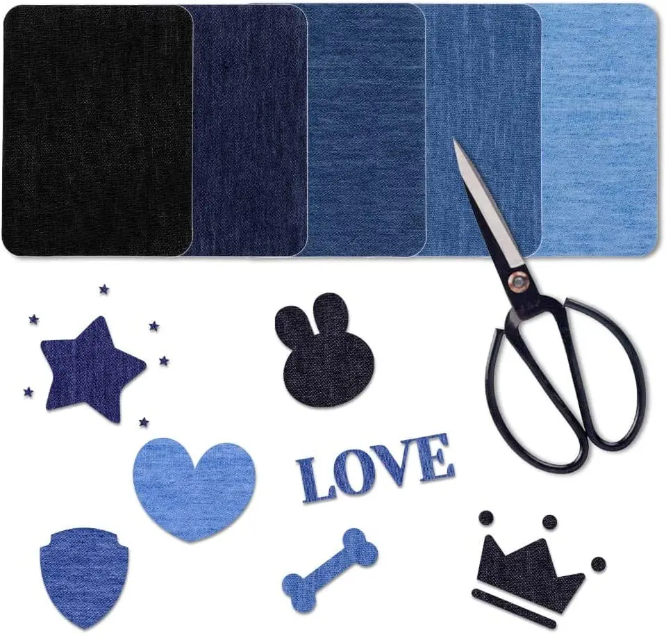 5 шт. самоклеящиеся джинсовые нашивки для одежды |