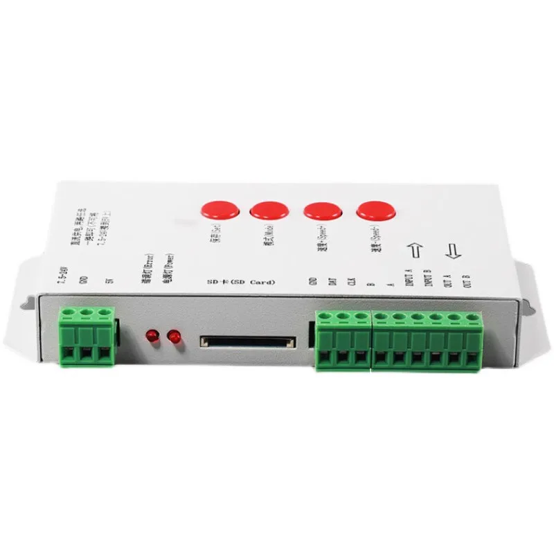 T1000S 2048 пикселей Контроллер DMX 512 SD-карта WS2801 WS2811 WS2812B LPD6803 Светодиодная лента DC5V 12V