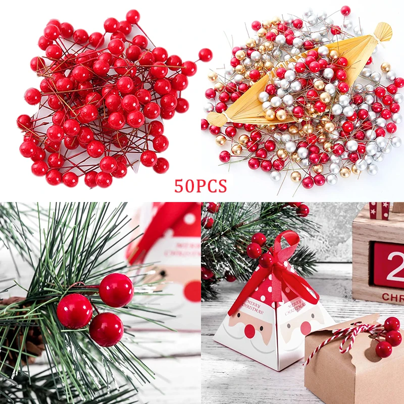 50 шт. мини-пластик имитация ягод искусственная красная вишня фрукты свадебный