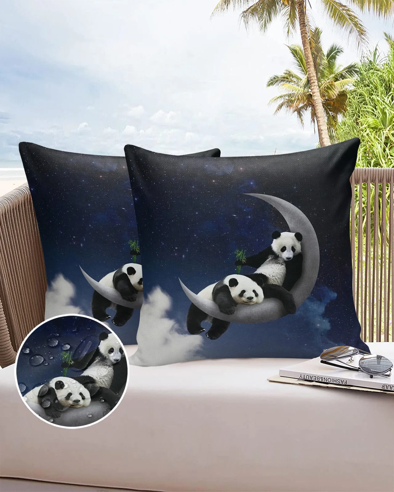 

Moon Night Starry Sky Panda Stars Fashion Bed Pillow Covers Home Sofa Decorative Pillowcase Balcony Office Car Cushion Cover