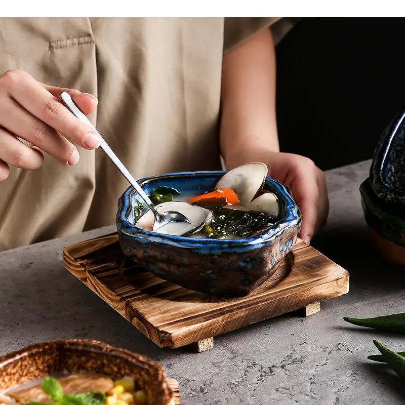 Керамические миски для лапши рамен неправильной формы обеденная тарелка на