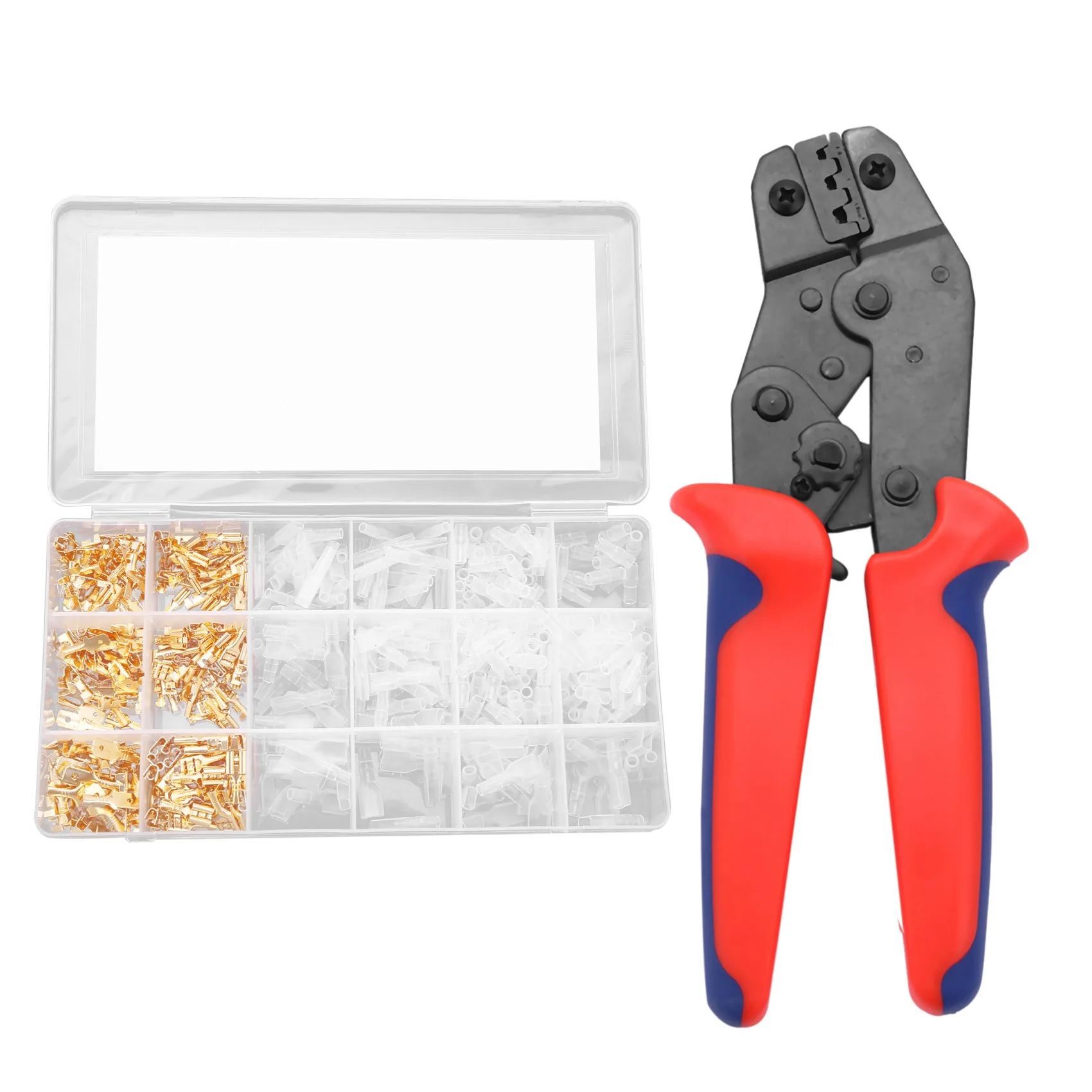 

Terminals Crimping Tool Kit Spade Connectors Crimper Self-Adjusting Automatic Ratcheting Wire Terminals Crimping Tool Of Awg2