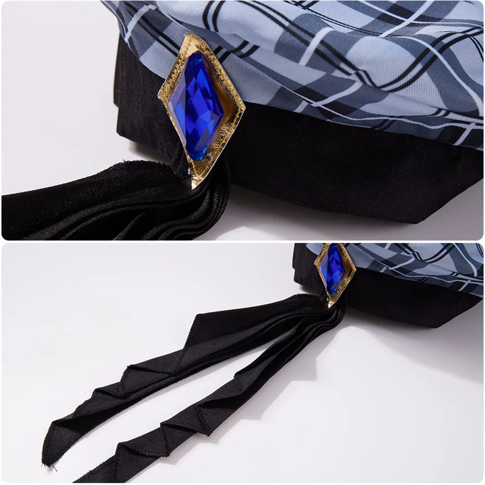 Anime Vtuber Hoshimati Suisei Cosplay Costumes Adult Women JK Uniform Blue Grid Jacket Skirt Outfits Hat Accessories Halloween