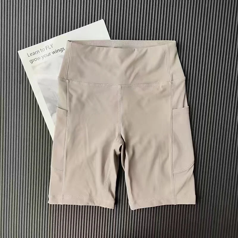 Lulu High-waisted Belly Workout Yoga Sports Shorts Hip Lift Tight Fit Fitness 5Points Pants Exercise Training Workout Shorts