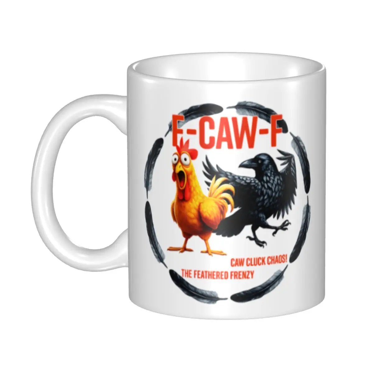 Забавная керамическая кружка FCAWF с надписью F-Caw-F Chicken, персонализированная кофейная кружка, креативный подарок (art.: 3920da4236a75) - 3920da4236a75