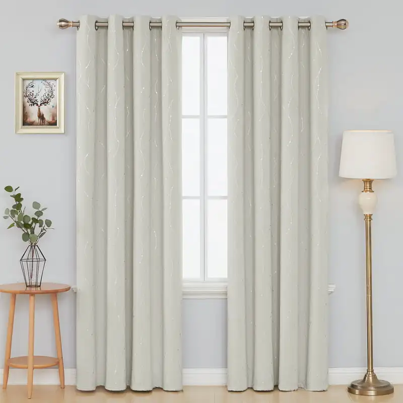 

Elegant Floral Design Bedroom Blackout Curtains and Drapes Set of 2 Panels, Each Measures 52" x 84" for 84 inch Length Window Tr
