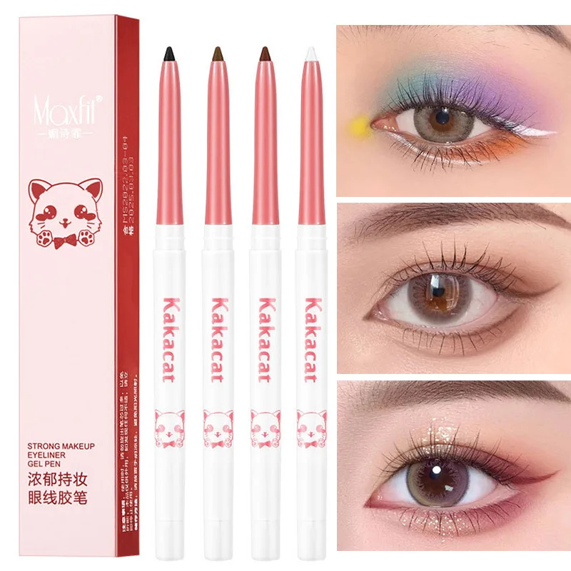 

Black Waterproof Eyeliner Gel Pen Not Easy To Smudge Painting Smooth Color Very Fine Inner Eye Color Line Gel Pen Eye Makeup