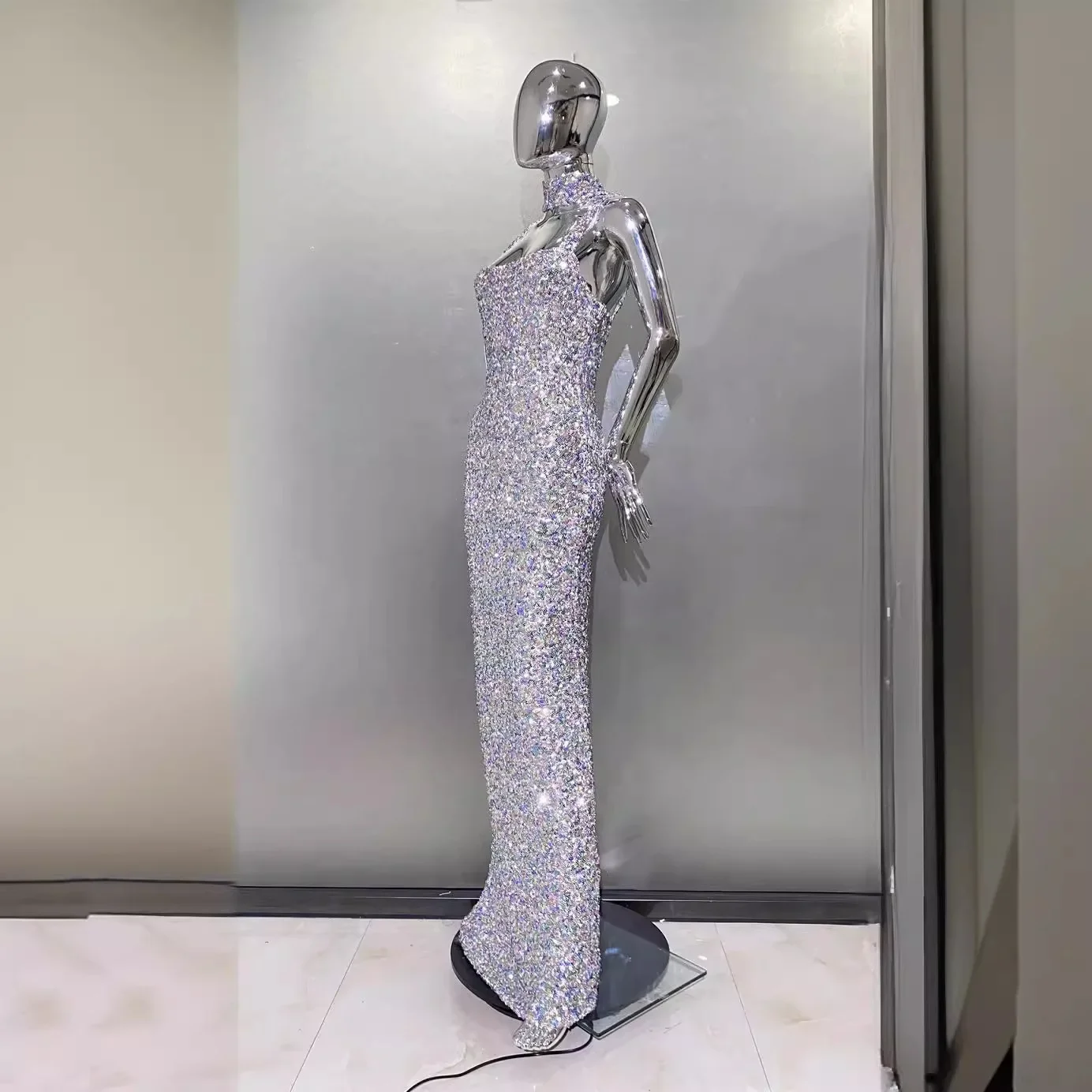 Модное облегающее красочное длинное платье без рукавов с v-образным вырезом и