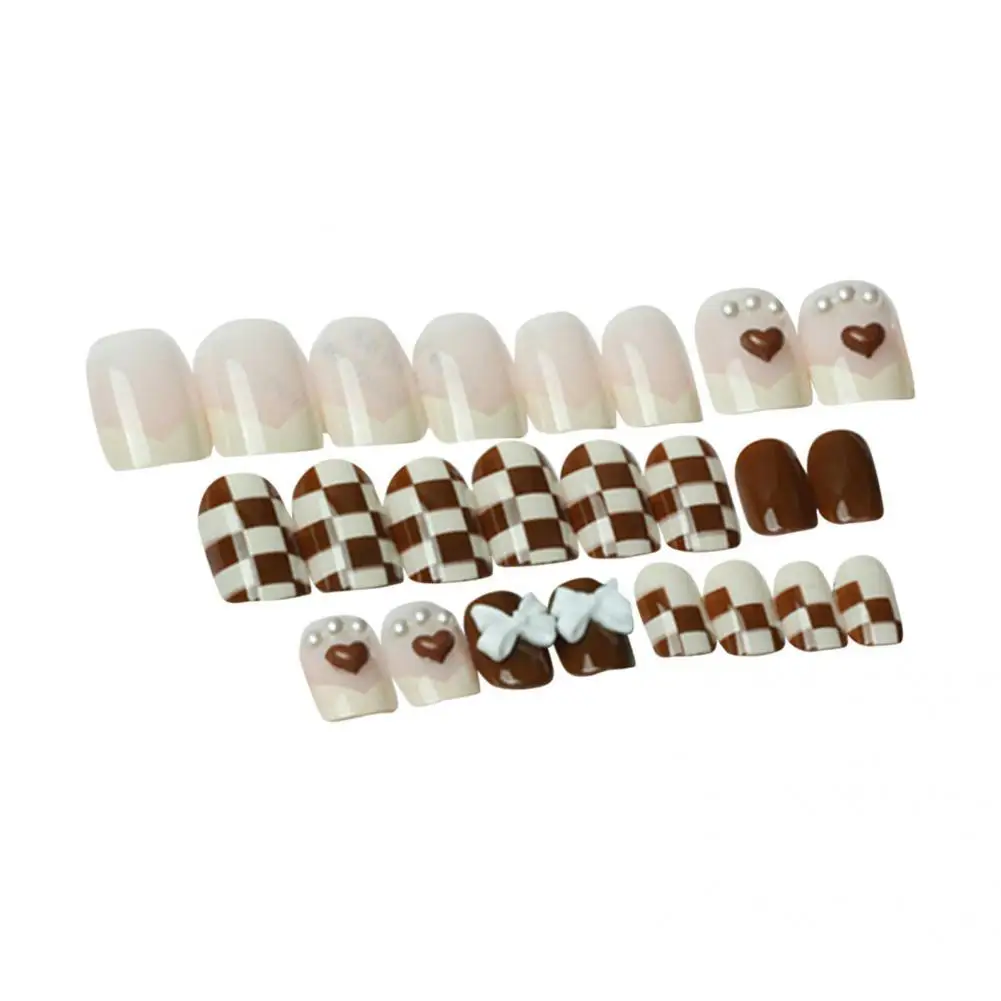 

with Glue Fashion New Year False Nail ABS Nail Patch Compact for Women