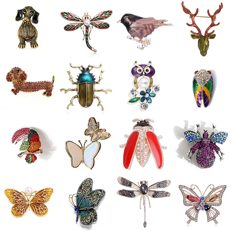 

Fashion Personality Classic Beetle Insect Animal Brooch Drip Oil Rhinestone Alloy Accessories Men and Women Pin