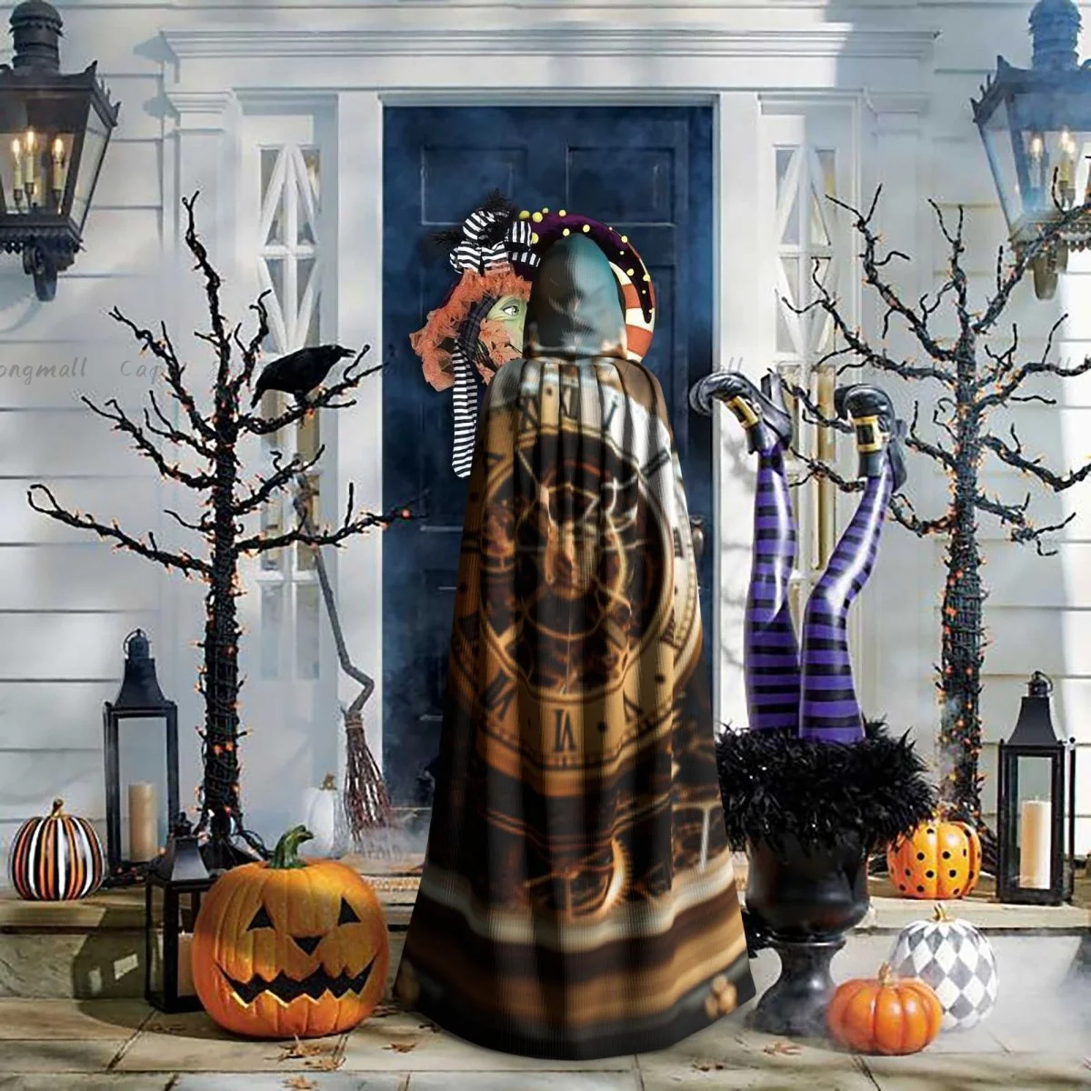 Мантия с капюшоном для взрослых симфонические часы накидка на Хэллоуин длинный