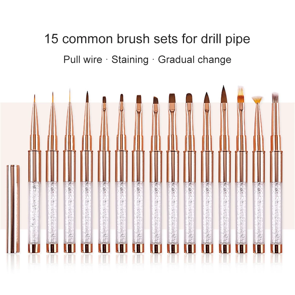 

1 PCs Crystal Handle Drawing Liner Brush Nail Enhancement Brush Painting Pen Gel Polish Light Therapy Halo Dye Brushes Pull Line