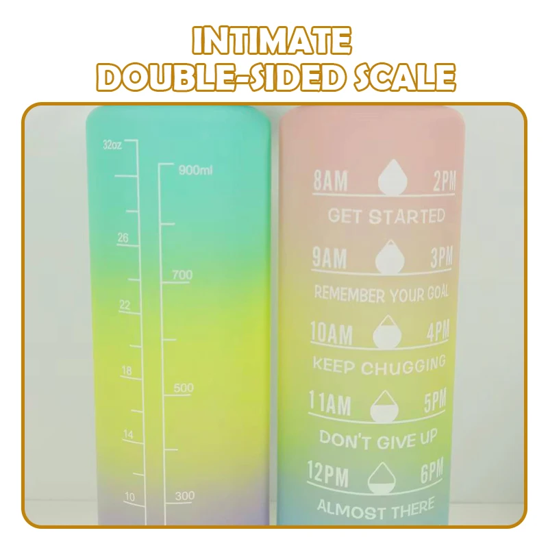 1 литровая мотивирующая бутылка для воды с маркером времени герметичная