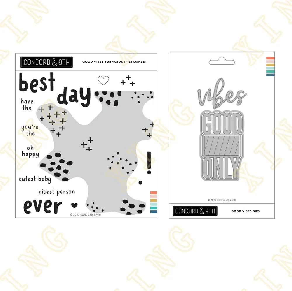 

Good Vibes Turnabout Metal Cutting Dies Stamps Scrapbook Diary Secoration Embossing Template Diy Greeting Card Handmade 2022 New