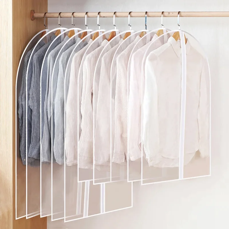 

Hanging Dust Cover Garment Dress Clothes Suit Coat Storage Bag Transparent Wardrobe Clothing Bag Home Decoration Accessories