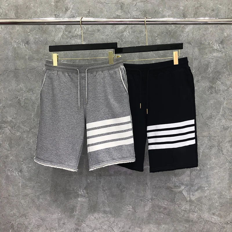 

TB THOM Summer Male Shorts Fashion Brand Classic Cotton Relaxed 4-Bar Tassel Slim Casual Sports Jogger Track Shortpants