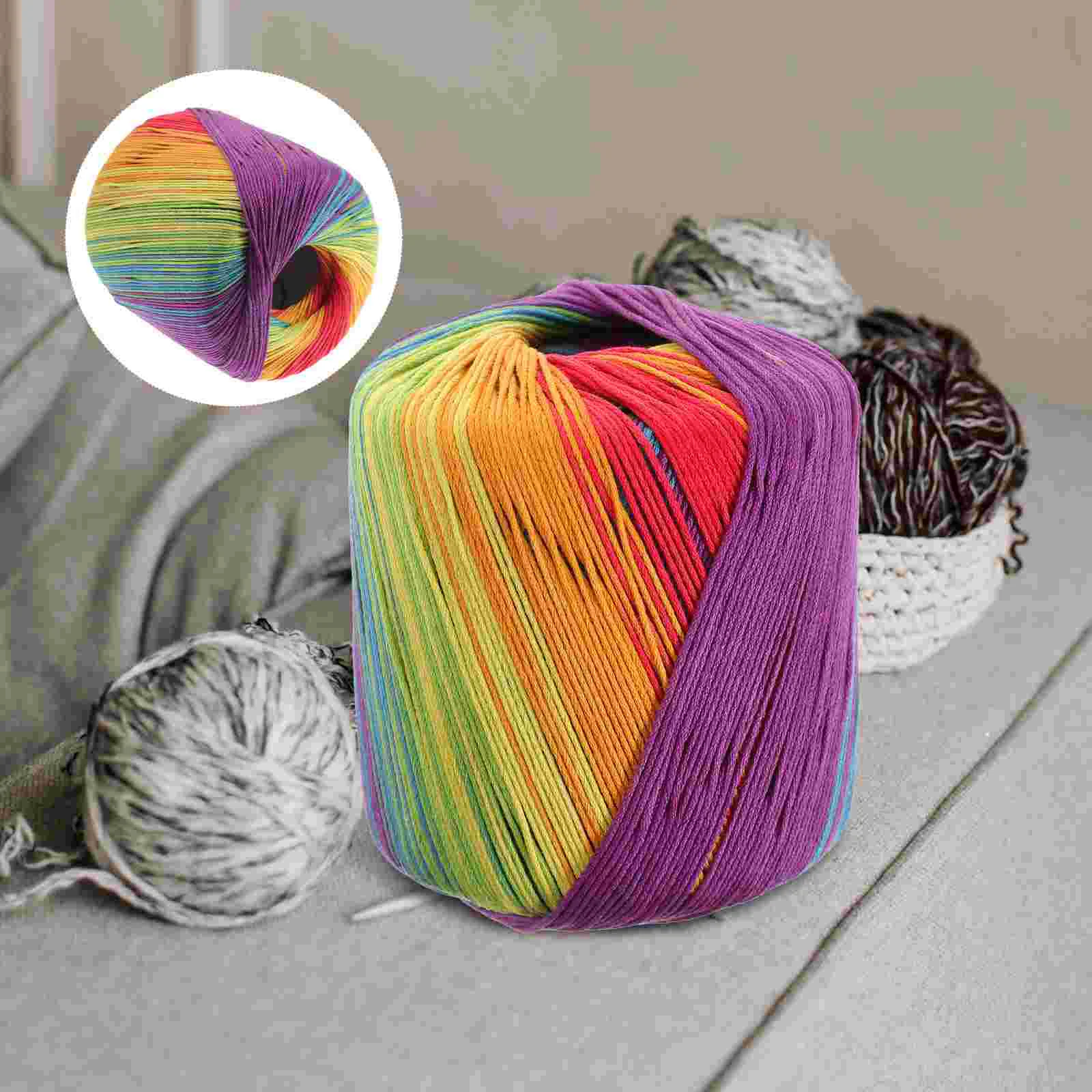 

Knitting Yarn Material Crochet Cotton Line Gradient Woobie Blanket Hats Bulk Rag