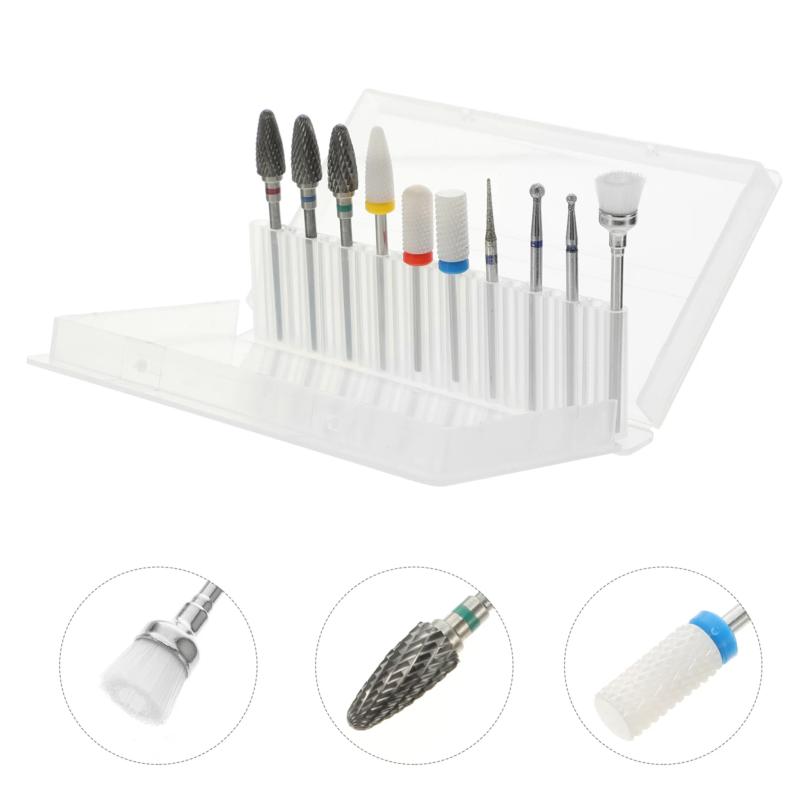 

10 Pcs Grinding Head Set Manicure Tools Nail Polishing Drill Bits Heads Tungsten Steel Alloy Accessories Grinder