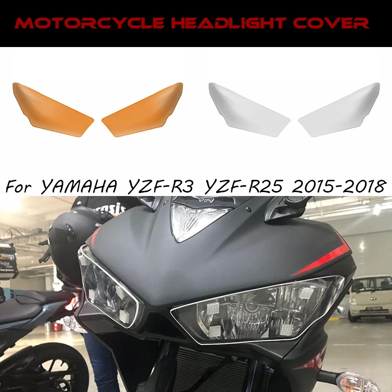 

MTKRACING For YAMAHA YZF-R3 YZF-R25 2015-2018 motorcycle headlight protective cover screen acrylic light sheet