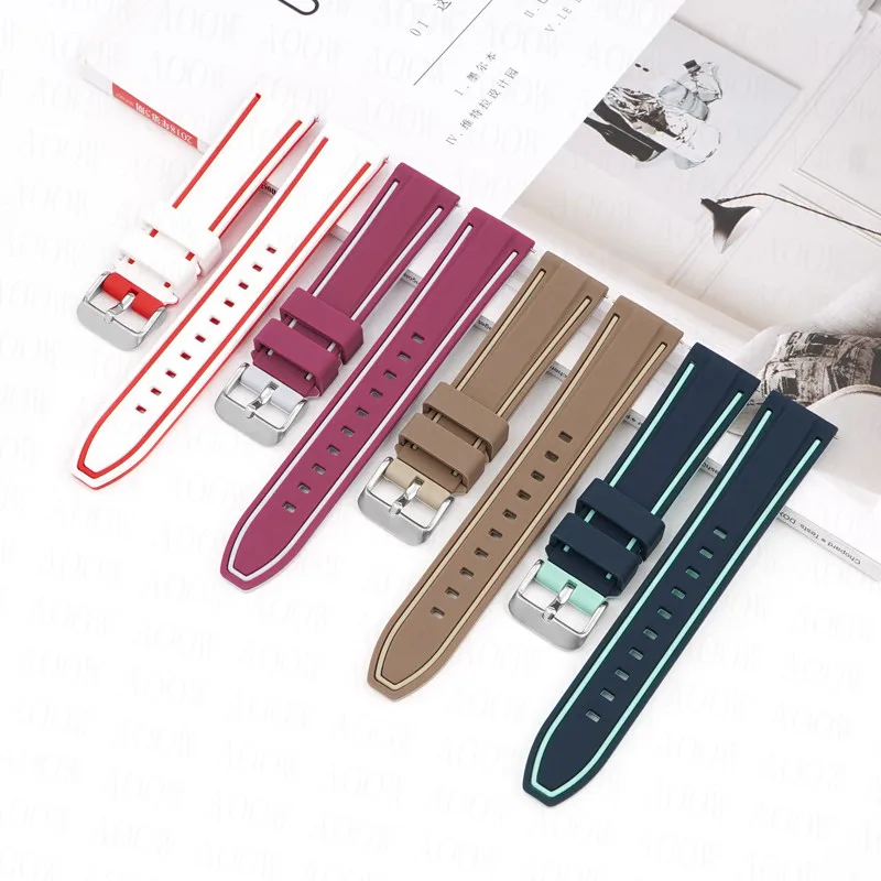 Спортивный Силиконовый Ремешок Для Часов Omega X Swatch Быстросъемный Двухцветный