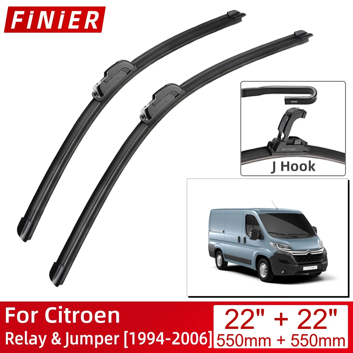 

Щетки стеклоочистителя для Citroen Relay & Jumper 1994-2006, 22 дюйма + 22 дюйма, автомобильные аксессуары, щетки стеклоочистителя переднего ветрового стекл...