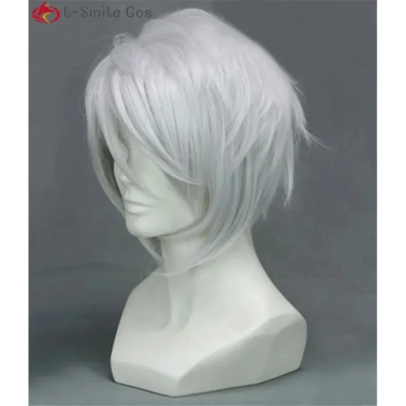 Фото CyN Nate River Cos парик аниме Death Note возле короткие белые термостойкие волосы Pelucas Косплей Костюм Парики + Кепка для парика №3