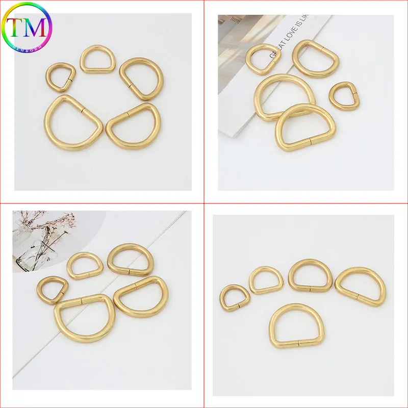 10-50 Pieces Satin Gold Openable Metal D Ring Buckle For Leather Bag Adjustable Straps Belt Buckle Diy Bag Accessories