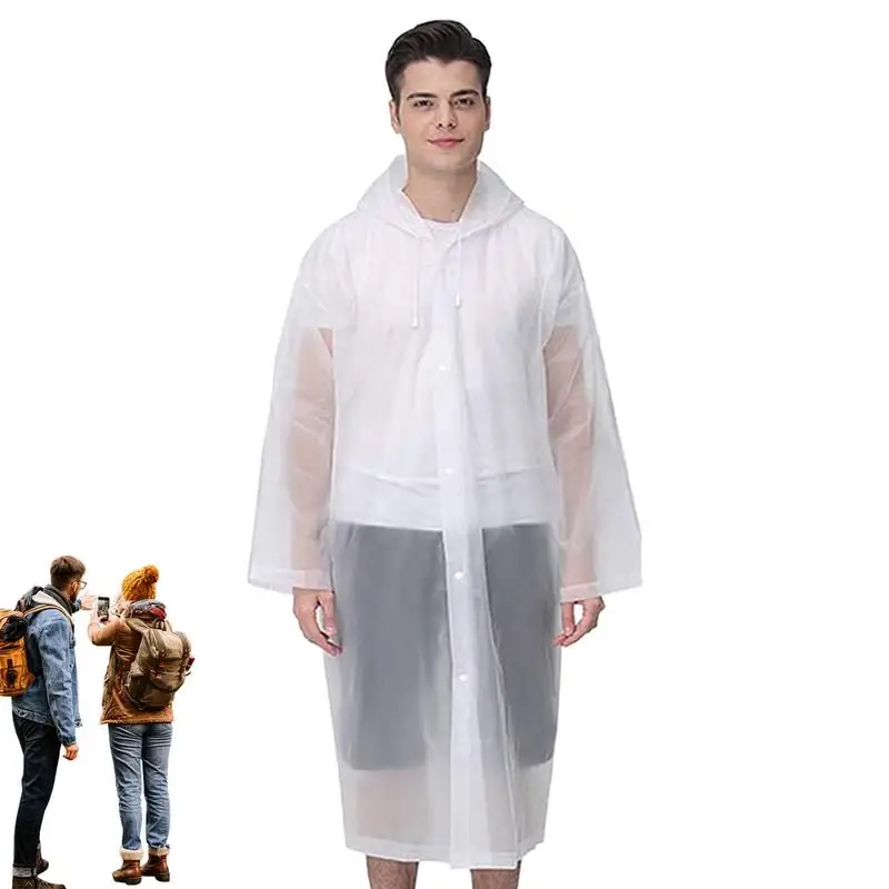 

1PCS High Quality PE Unisex Raincoat Thickened Waterproof Rain Coat Women Men Black Camping Waterproof Fashion Rainwear Suit