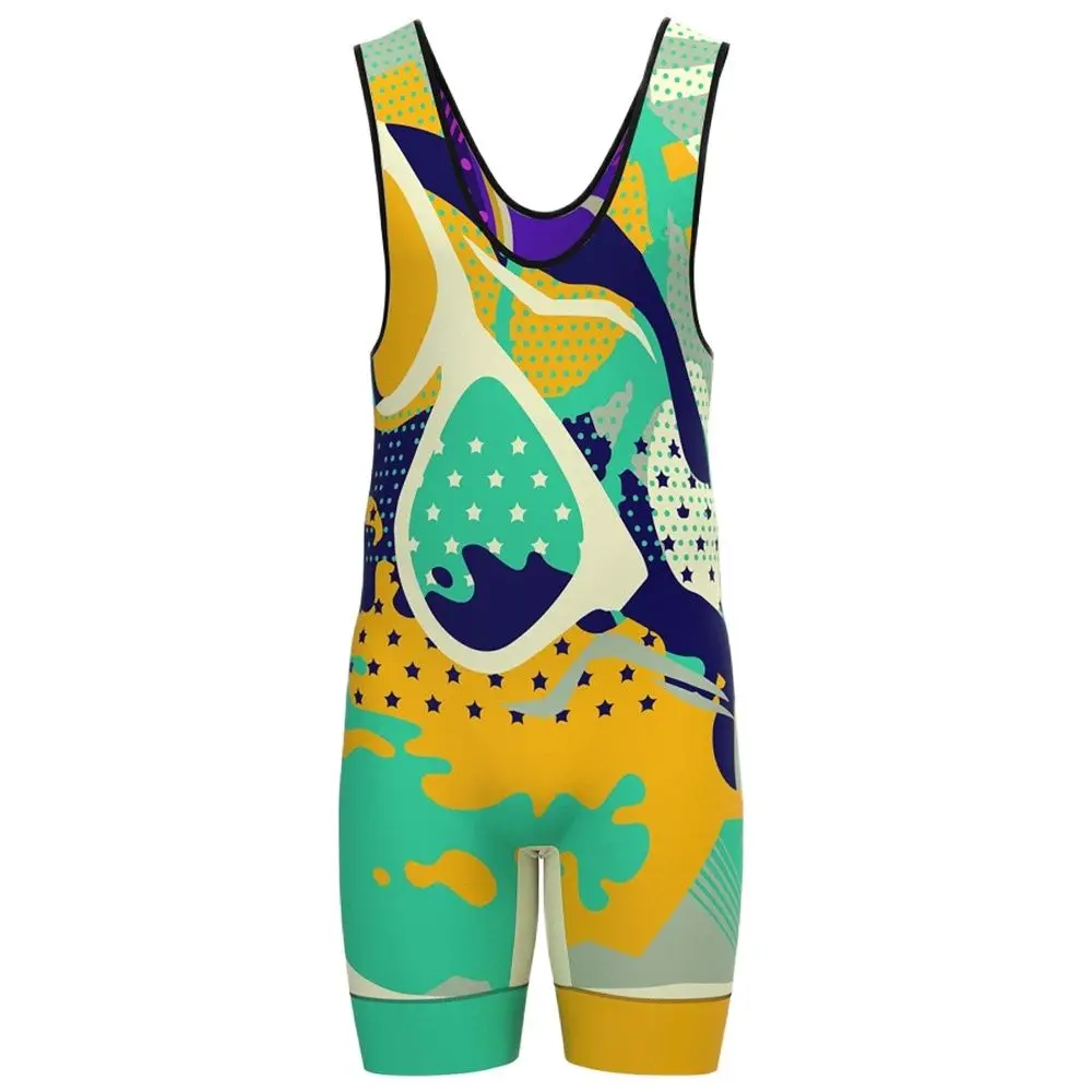 

WWE Wrestling Singlet Weightlifting PowerLifting New Gym Triathlon Bodysuit Breathable Sports Skinsuit boxing Marathon Running