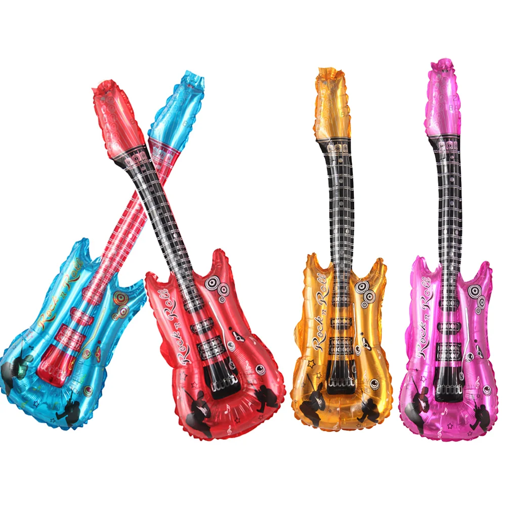 

4PCS/Set Red Blue and Gold Guitar Foil Balloons Stage Properties Parent-child Early Education Supplies Kids Birthday Decoration