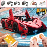 new technical 2172pcs app rc super car veneno roadster motor power functions building blocks bricks toys gift children