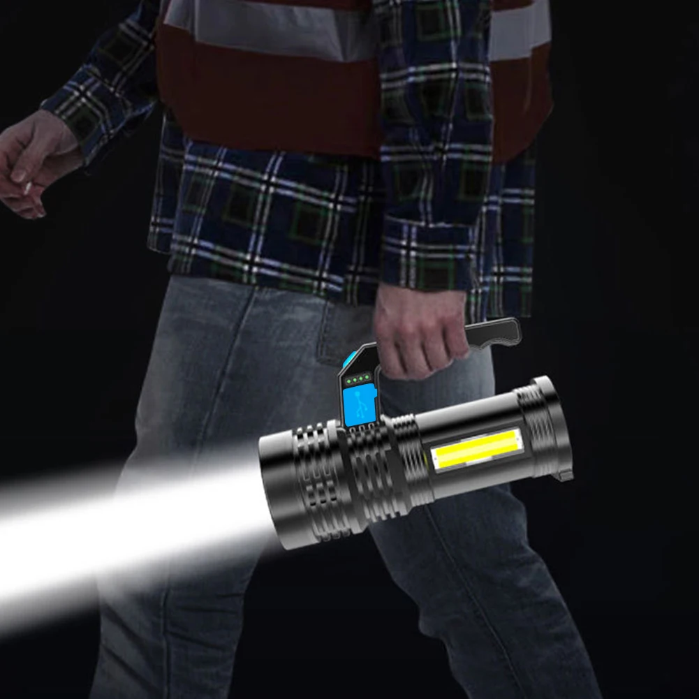 

Super Bright COB LED Flashlight 1000LM Outdoor Waterproof Handheld Searchlight Camping Lamp USB Rechargeable Torch Work Light