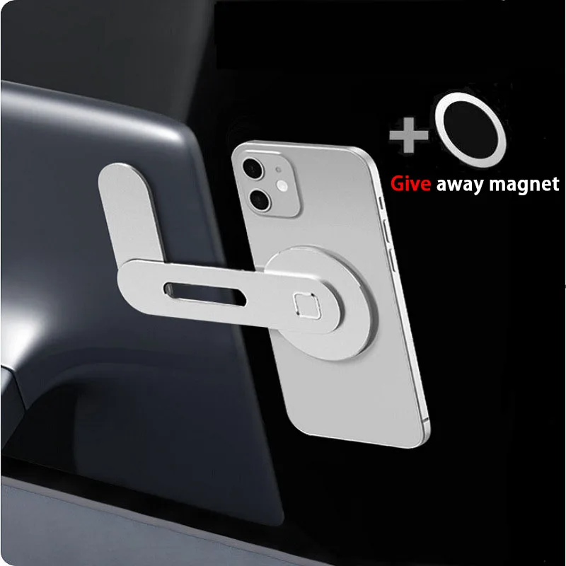 

Metal Laptop Phone Stand for IPhone Behind The Screen Magnetic Phone Holder IPhone 12 13 14 Pro Max Holder Side Bracket B