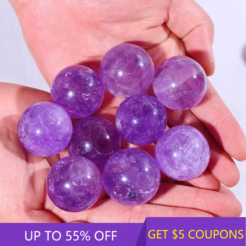 40 мм натуральный фиолетовый Бразильский Аметист кварц Хрустальная Сфера с