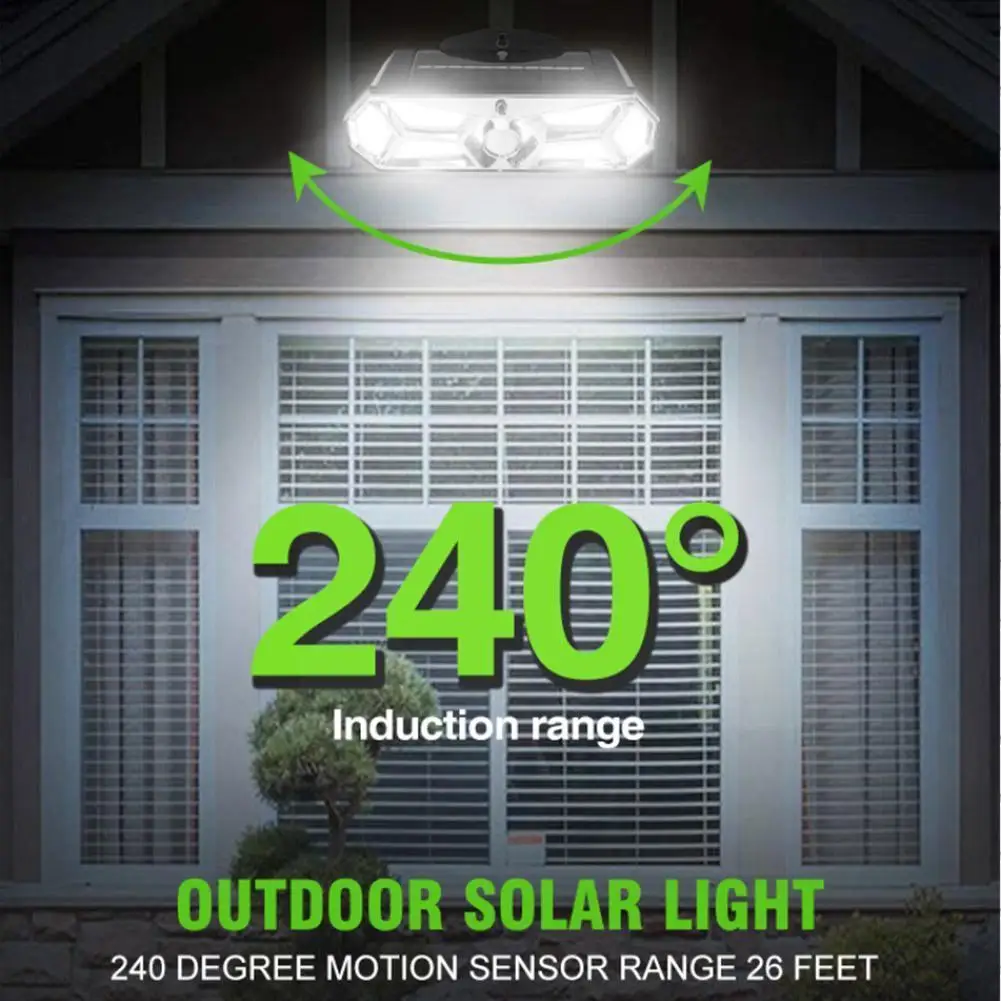 

3 Modus Waterdichte 168 Led Solar Motion Sensor Lichten Straat Outdoor Decoratie Zonne-energie Zonlicht Voor Tuin Wandlamp D3I1