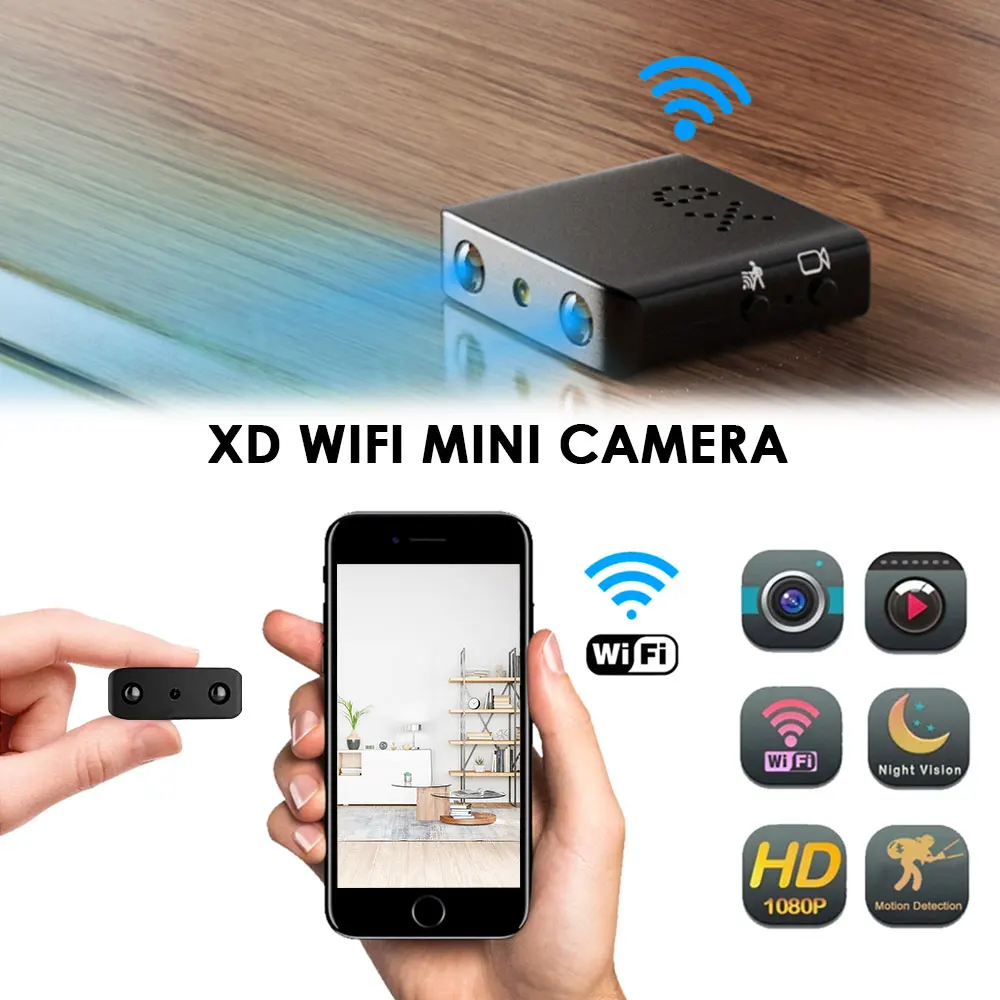 

HD 1080P WIFI Secret Camera Voice Recording Camcorder Night Vision Motion Detect Remote Control Smart Monitor Micro Body Cam