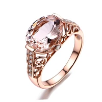 hot selling pink gemstone rings 18k rose gold plated diamond rings wholesale