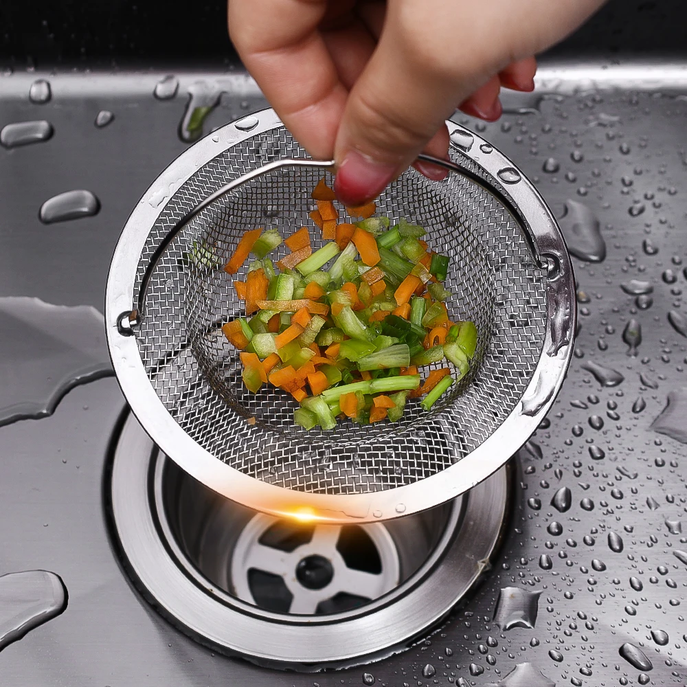 

Kitchen Screen Floor Drain Cover Anti-blocking Stainless Steel Sink Sewer Filter Hair Catcher Kitchen Dish Washing Strainers