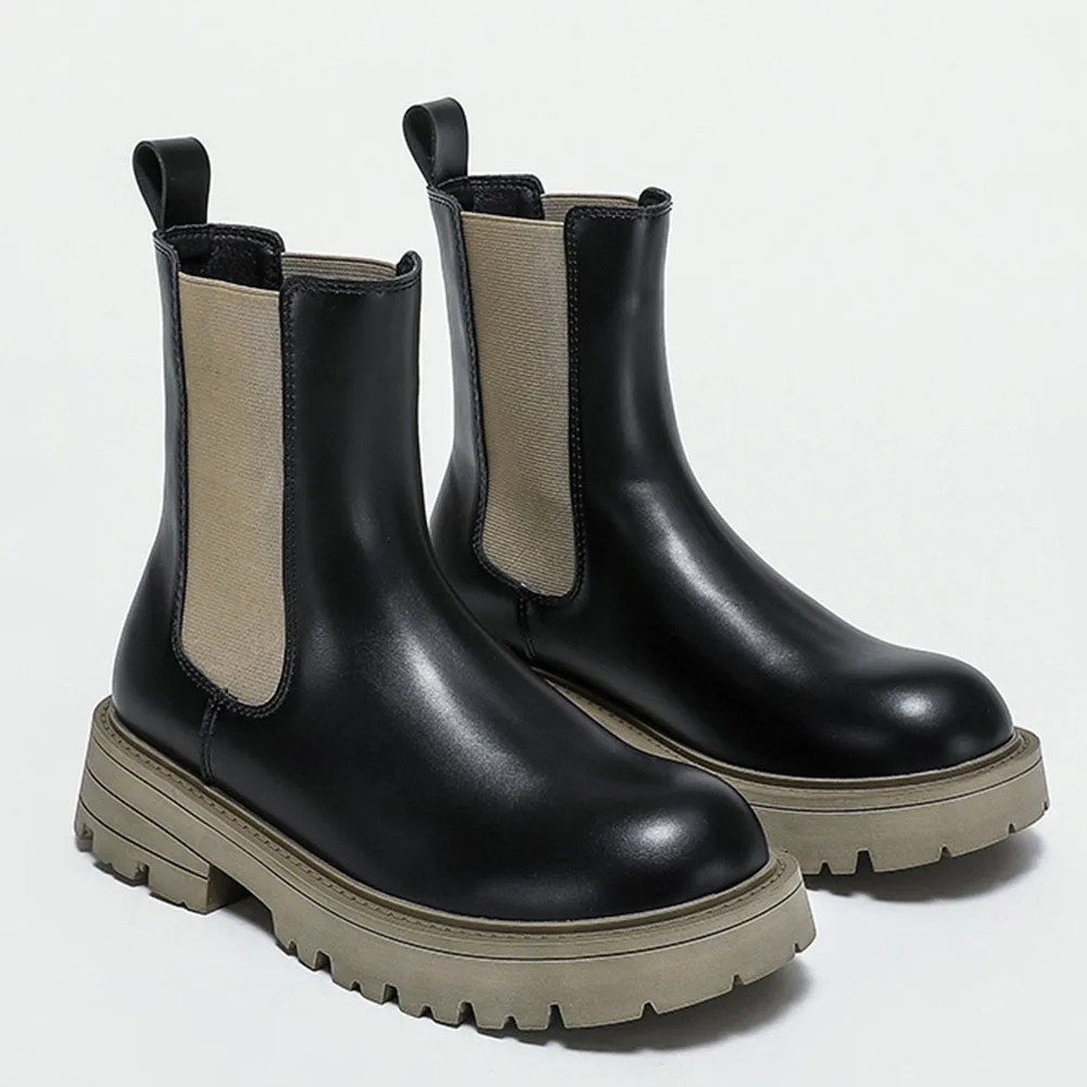 

Gnazhee Comfy Walk 2022 Casual Women's Chelsea Boots Trendy Boot Shoes Slip On Square Heel Rubber Sole Soft Ankle Booties