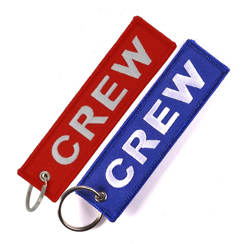 

100Pcs CREW Embroidery Keychain Lanyard Embroidered Keyring