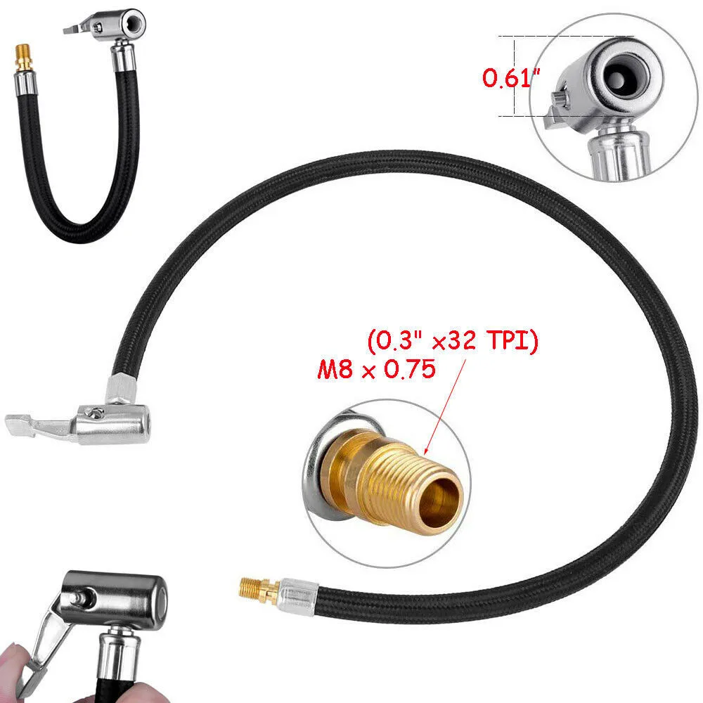 

60cm Air Inflator Hose Adapter Car Tire Valve Connect Pipe Chuck Inflator Air Pump Extension Adapter Air Compressor