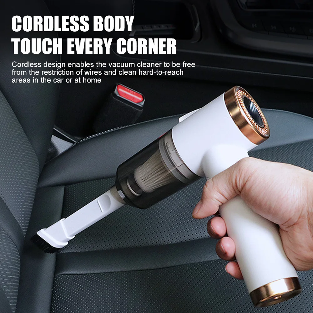 

Car Vacuum Cleaner Suction Rechargeable 9000PA Cordles Car Vacuum with LED Foldable Handle 120W Mini Cleaning Tool for Car Home